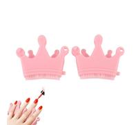 Buscinetti per unghie in silicone da 2 pc per la pulizia delle unghie, 3 in 1 unghie Scrub spazzola separatori di unghie di divisori Polke Polke Polke (Rosa)