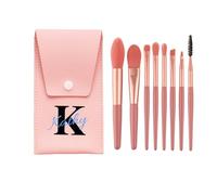 Buscini per trucco da 8 pezzi imposta il pennello per trucco A-Z iniziale personalizzato con custodia, regalo per i kit di pennello per trucco personalizzati per le donne
