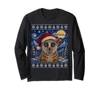 Bush Baby (Galago) Babbo Natale Brutto Maglia a Manica