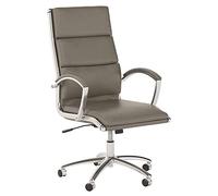 Bush Business Furniture Echo - Sedia direzionale in pelle con schienale alto, colore: Grigio lavato