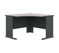 Bush Business Furniture Scrivania angolare serie A, 48 W, in bianco e ardesia, tavolo piccolo per computer per casa o ufficio professionale