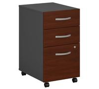 Bush Business Furniture Serie C - Armadietto con 3 cassetti, sotto la scrivania, con ruote, per casa e ufficio professionale, ciliegia Hansen