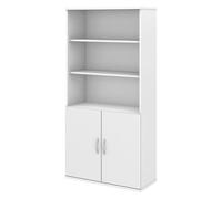 Bush Business Furniture Studio C - Libreria a 5 ripiani, con ante, colore: bianco