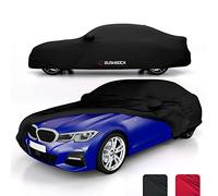 BUSHBOCK Premium Copertura per auto da interno compatibile con tutte le principali Car, Tessuto Elastico, Traspirante e Antipolvere, Morbido al Tatto (L, Nero)