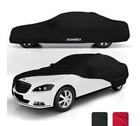 BUSHBOCK Premium Copertura per auto da interno compatibile con tutte le principali Car, Tessuto Elastico, Traspirante e Antipolvere, Morbido al Tatto (XXL, Nero)