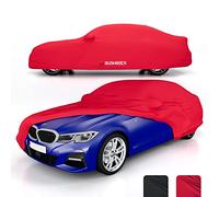 BUSHBOCK Premium Copertura per auto da interno compatibile con tutte le principali Car, Tessuto Elastico, Traspirante e Antipolvere, Morbido al Tatto (L, Rosso)