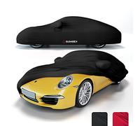 BUSHBOCK Premium Copertura per auto da interno compatibile con tutte le principali Car, Tessuto Elastico, Traspirante e Antipolvere, Morbido al Tatto (M, Nero)
