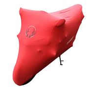 BUSHBOCK Premium Tarpaulin BUSHBOCK® Premium Tarpaulin Telone per motocicletta per interni Protezione antipolvere Tessuto elastico in velluto traspirante (XL-XXL, Rosso)