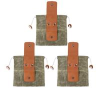 Bushcraft - Borsa in tela, pieghevole, in pelle, con coulisse e fibbia, per viaggi, campeggio, escursionismo (verde)