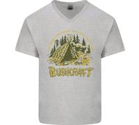 Bushcraft Divertente Outdoor Pronto Campeggio Scout Uomo V-Neck Cotone T-Shirt