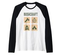 Bushcraft Sopravvivenza all'aperto Vivere Natura Campeggio Maglia con Maniche Raglan