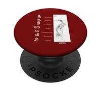 Bushido Sumi-e Samurai 7 Virtù Kanji Giapponese in Italiano PopSockets PopGrip Adesivo