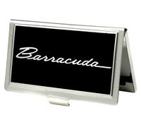 Business Card Holder Barracuda Script Logo Black Silver Small Buckle-Down Busine