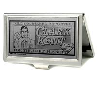 Business Card Holder Clark Kent Pose Mild Mannered Reporter Brushed Silver Black