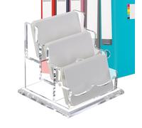 Business Card Holder, Desk Organizer, Multi-Slot Stand, Display Organizer for Offices, Reception Areas, Home, Exhibitions, Meeting Spaces, 4.33x4.72x4.41 inches, Transparent