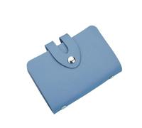 Business Card Holder Wallet Women Black/pink/blue/green/red/brown Bank/ID/Credit 24 Bits Case(Blue)
