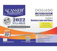 Business Laws and Ethics (Paper 5 | CMA Intermediate | Gr. I) Scanner - Including questions and solutions | 2022 Syllabus | Applicable for June 2024 Exam Onwards | Green Edition