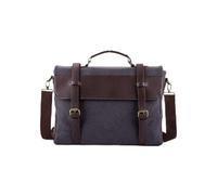 Business Messenger bag Cartella casual per gli uomini tracolla tela Caffè nero pacchetto Office Retro borsa da viaggio,nero