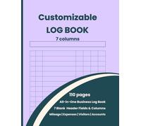 Business & Personal Log Book All-in-One Customizable: Large Multipurpose Record Book with 7 Columns for Mileage, Vehicle Maintenance, Expenses, Inventory, Visitors, Health, Donations & Daily Activity