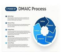 Business Process Improvement Art - Lean Six Sigma DMAIC Framework Poster on Canvas - Motivational & Educational Wall Art for Corporate Training or Business School(Framed,16x24inch(40x60cm))