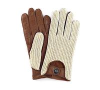BUSINESS SQUARE BS Guanti in Pelle Sfoderati Stile Vintage Con Cordino in Cotone All'uncinetto Per Uomo Con Fori di Ventilazione Guanti Sportivi Antiscivolo Per Guidare Correre Bicicletta (L)