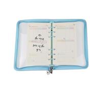 Business Study Home - Business Study Home - Business Study - Cerniera in PVC trasparente a 6 anelli, custodia protettiva per bilancio 25,4 x 17,8 cm, copertina per pianificatore | Notebook