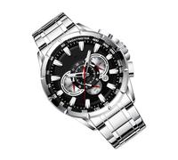 Business Watch, orologio da uomo in metallo, orologio da uomo con tre subdiali, cinturino meccanico classico, elegante accessorio per abbigliamento da lavoro per tutti i dipendenti di uomini