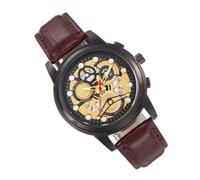 Business Watch - Pelle PU, cinturino da 40 mm con cinturino da uomo con data | Display analogico automatico Stylish Multifunzione Wristwatch Timekeeping, da uomo per abbigliamento formale, casual