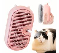 Businey Spazzola a vapore per gatti con pulsante di rilascio, spazzola ricaricabile a vapore per la toelettatura del gatto, spazzola autopulente per cani con serbatoio d'acqua, per peli lunghi e corti