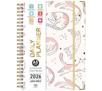 Busnos Agende e Taccuini 2026-2027, Agende Giornaliere, Settimanali e Mensili Con Gatti, Con Copertina Rigida o Rilegatura a Spirale (21,6 cm x 14,9 cm/a5), Agende, Per Casa/Scuola/Ufficio