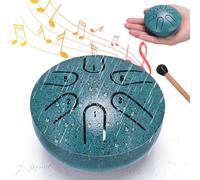 BUSOHA DA-477 - Tamburo antipioggia per esterni, 7,6 cm, 6 note, in acciaio, impermeabile, strumento da giardino, mini tamburo a mano per esterni