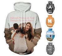 Busparst Felpe con Cappuccio Personalizzate Progetta la Tua Felpa Personalizzata con Foto per Il Team Uomo Donna