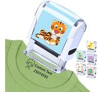 Busparst Timbro personalizzato lavabile con nome per abbigliamento Timbri personalizzati per abbigliamento per bambini con logo Timbro in tessuto impermeabile personalizzato 6 modelli di adesivi