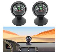 Bussola a sfera rotonda per auto, con bastone inferiore, supporto regolabile, per navigazione, escursionismo, guida di puntamento, accessori universali per auto, barca, camion (confezione da 2)