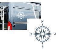 Bussola adesiva rosa dei venti adesivo auto caravan camper roulotte (308/4)