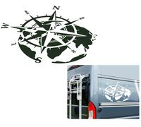 Bussola adesiva vista 3D silhouette adesivo rosa dei venti per camper (303/8)