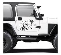 Bussola Astratta Nera Opaca Grande 50x48cm Pellicola Adesiva Outdoor Ranger K...