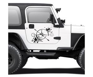 Bussola Astratta Nera Opaca Grande 50x48cm Pellicola Adesiva Outdoor Ranger K...