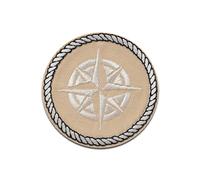 Bussola beige - Toppe Termoadesive Patch Toppa Ricamate, Misura: 5,5 x 5,5 cm