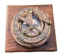 Bussola con meridiana in ottone, regalo personalizzato, regalo unico per uomo, bellissimo orologio con meridiana fatta a mano, orologio solare inciso per lui, decorazione antica (antico)