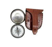 Bussola con poesia Robert Frost da 7,6 cm, con custodia in pelle, stile rustico, vintage, decorazione per la casa, idea regalo