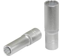 Bussola da 1/4", 12 punte, lunga, 7 mm, su gancio