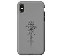 Bussola delle rune spirituali Mitologia vichinga dei guerrieri nordici Custodia per iPhone X/XS
