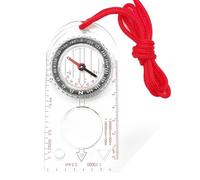 Bussola di navigazione trasparente, bussola orienteering per escursioni e sopravvivenza, con declinazione regolabile e cordino