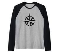 Bussola Escursionismo Campeggio Vela Nautico Marinaio Escursion Maglia con Maniche Raglan