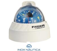Bussola Finder 2"5/8 bianca su Piano e Illuminazione Led Nautica Barca Gommone
