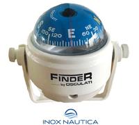 Bussola Finder 2" bianca con Staffa e Illuminazione Led Nautica Barca Gommone