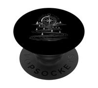 Bussola Fiume Natura Avventura Foresta Montagne Viaggio PopSockets PopGrip Adesivo