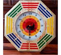 Bussola gossip del Sud-Est asiatico, Orologio da parete in legno di pesco con bussola e pettegolezzo cinese Tai Chi Bagua(H)
