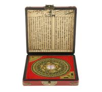 BUSSOLA GRANDE BAGUA Custodia in pelle modello Feng Shui Luo Pan Dragon Phoenix
